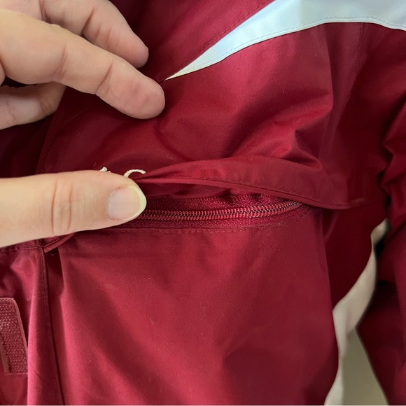 Columbia Sportwear Company Medium Red White Winter Coat Jacket Detachable Hood - Picture 12 of 16